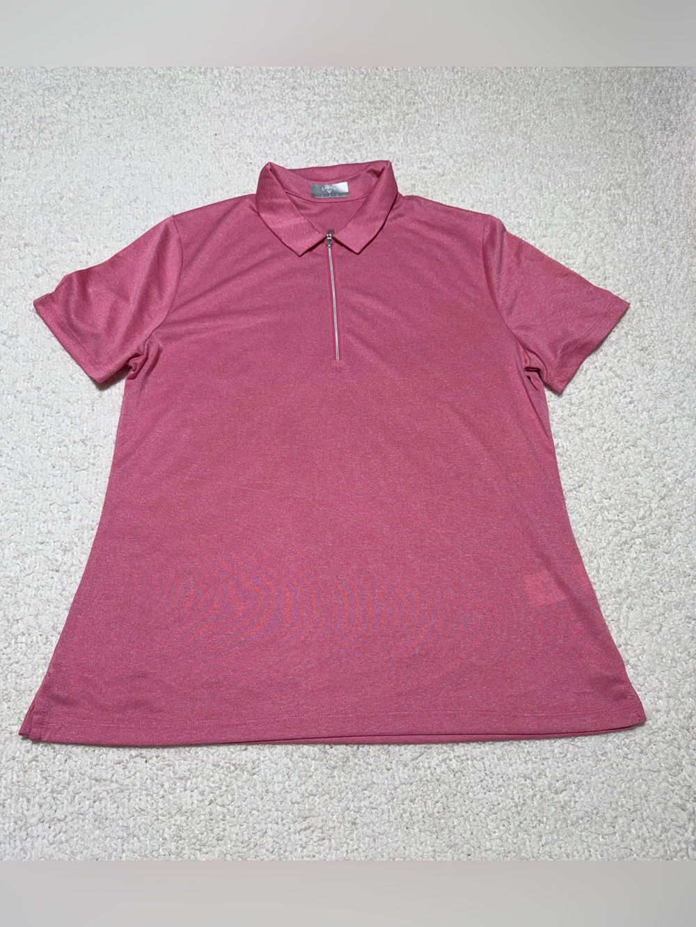 Callaway Golf Pink Heather Quarter Zip Polo Shirt LG